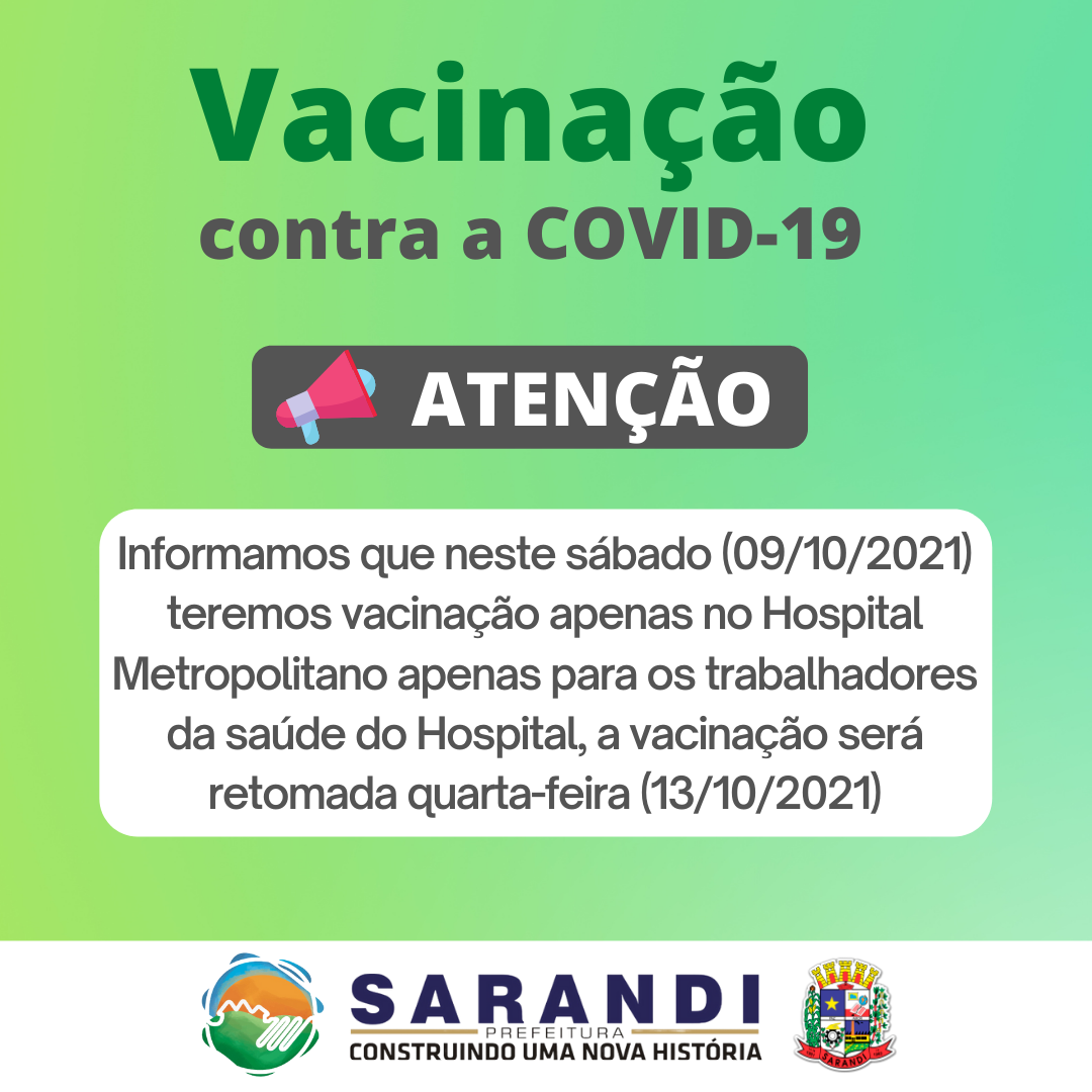 Comunicado vacinação contra Covid-19
